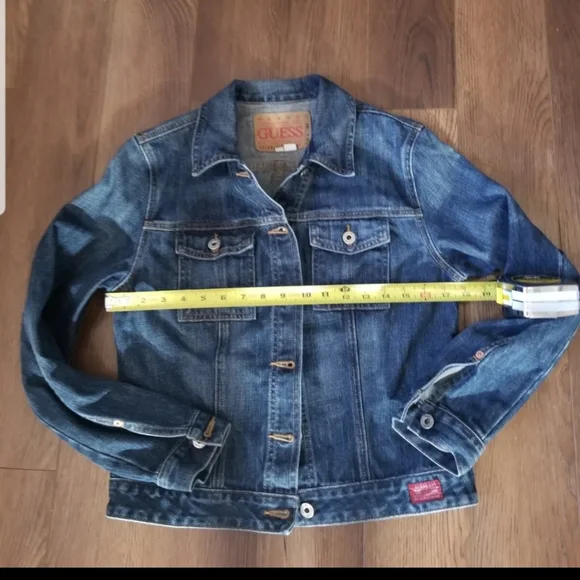 SOLD! Guess Vintage Authentic Original Jean Jacket 100% Cotton Women's Size L - Picture 9 of 15